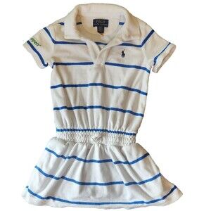 Polo Ralph Lauren Official US Open Tennis Dress Girls Todder 2T Terry Logos